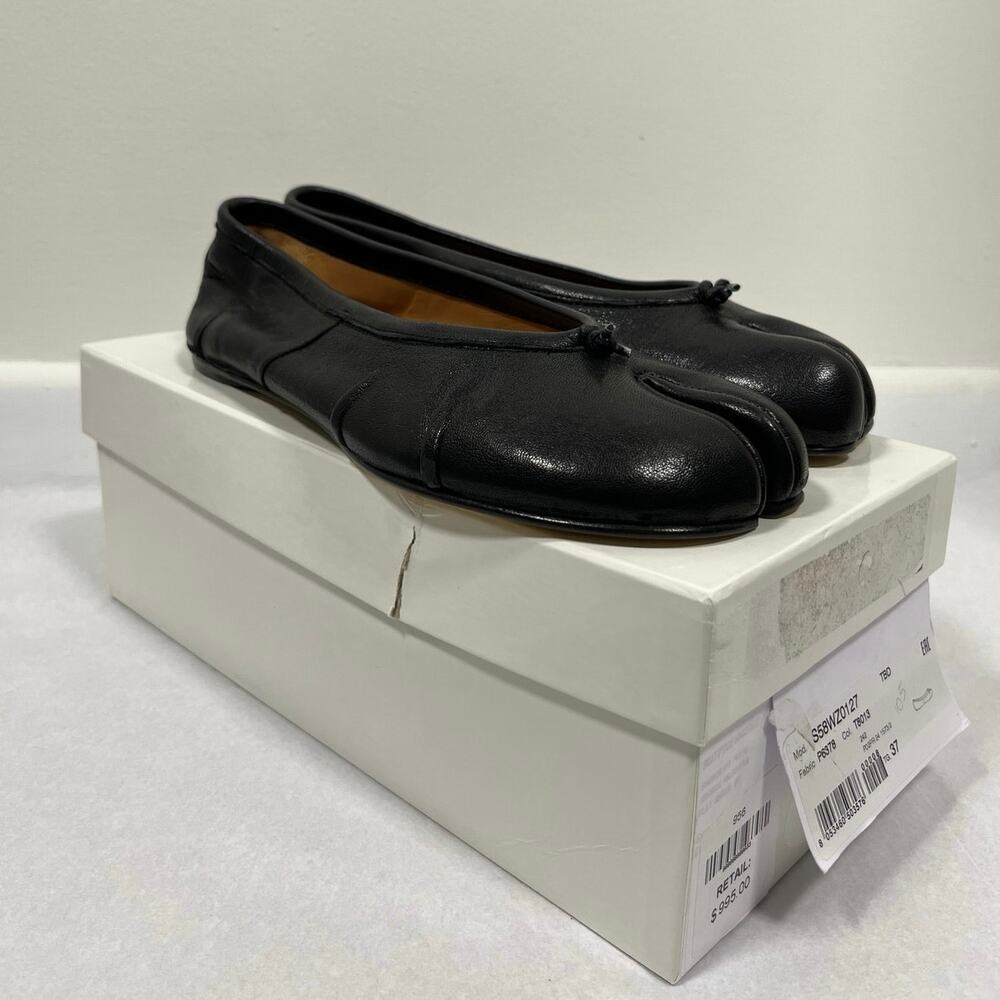 Maison Margiela Tabi Ballet Flats Black Leather EU 37 w/ Box